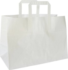 Duni papírová taška Take-away bílá